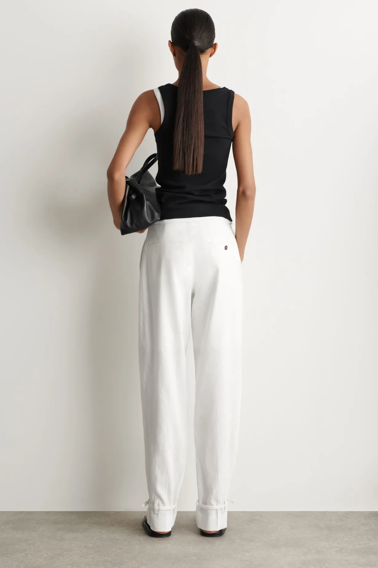 LINEN STRAIGHT-LEG PANTS