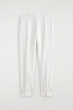 LINEN STRAIGHT-LEG PANTS