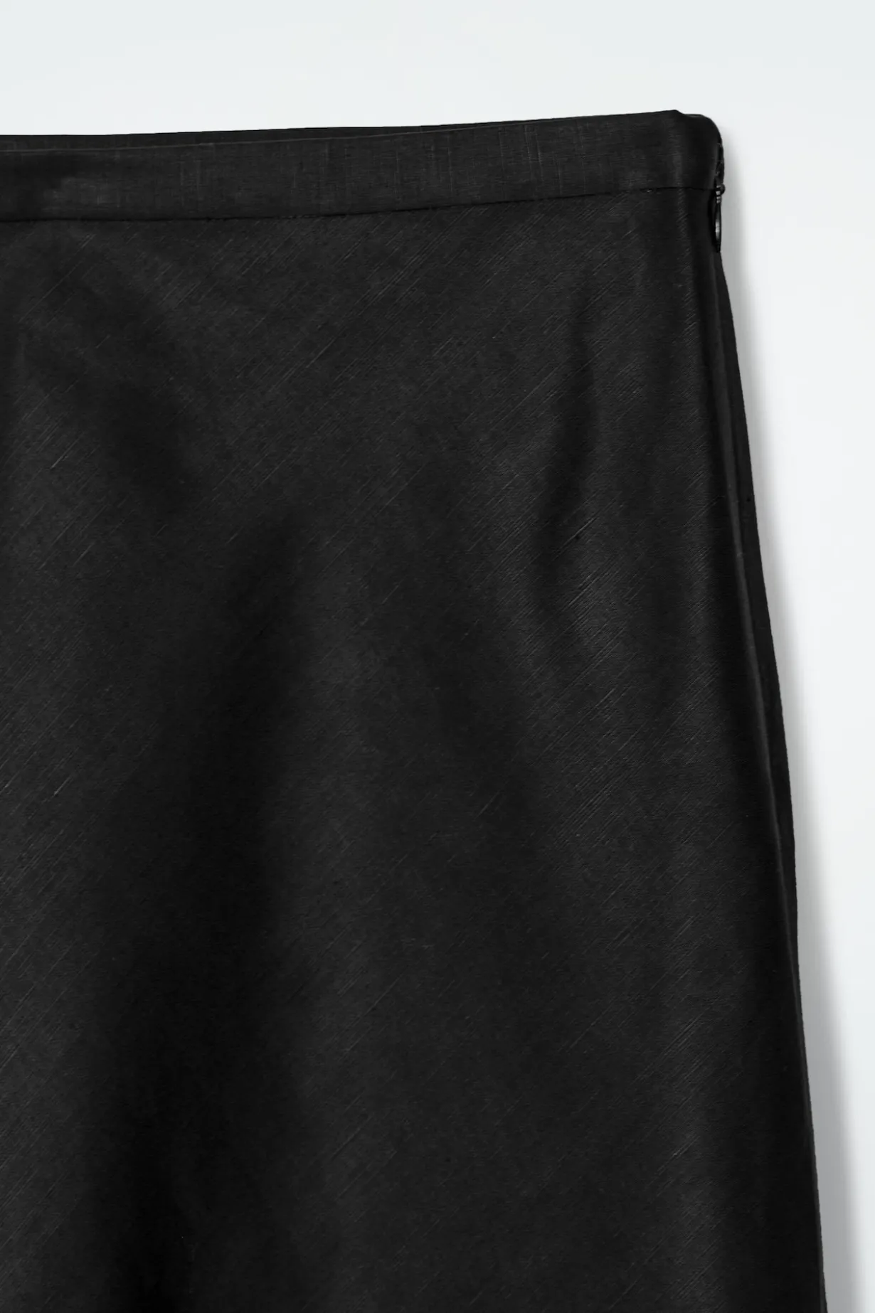 LINEN-BLEND MIDI COLUMN SKIRT