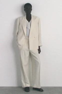 LINEN-BLEND TUXEDO BLAZER