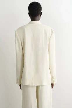 LINEN-BLEND TUXEDO BLAZER