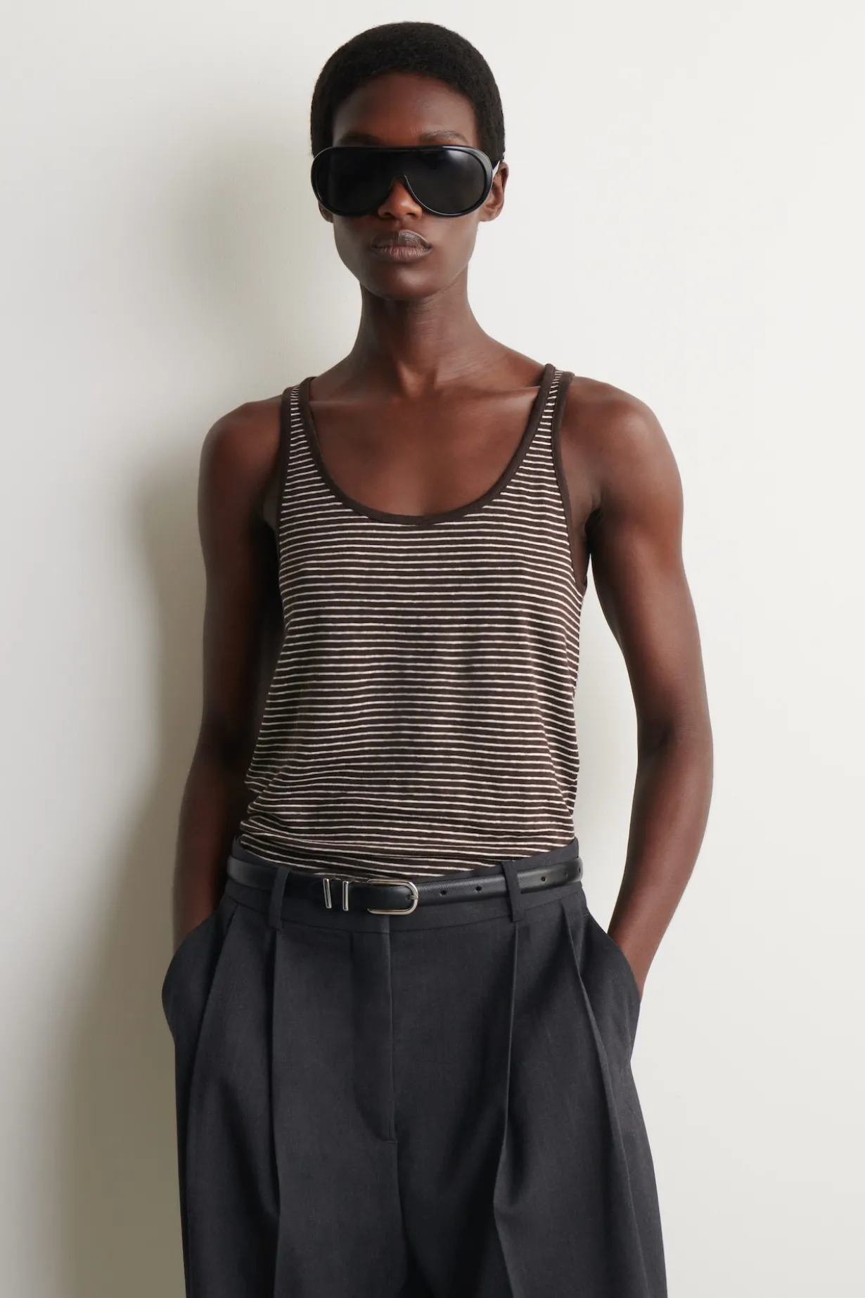 LINEN-JERSEY TANK TOP