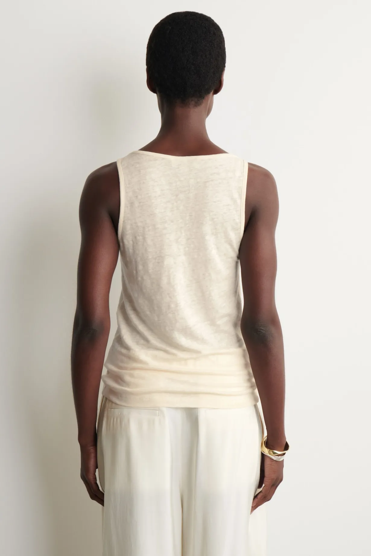 LINEN-JERSEY TANK TOP