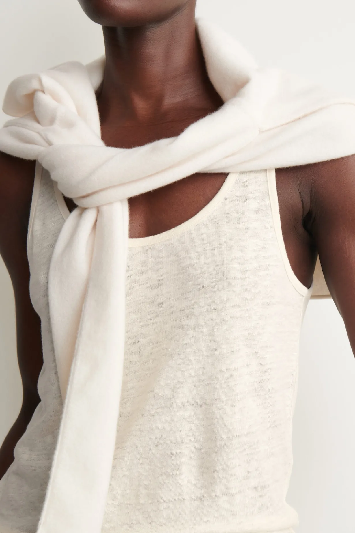 LINEN-JERSEY TANK TOP