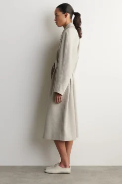 LINEN-WOOL LONG TRENCH COAT