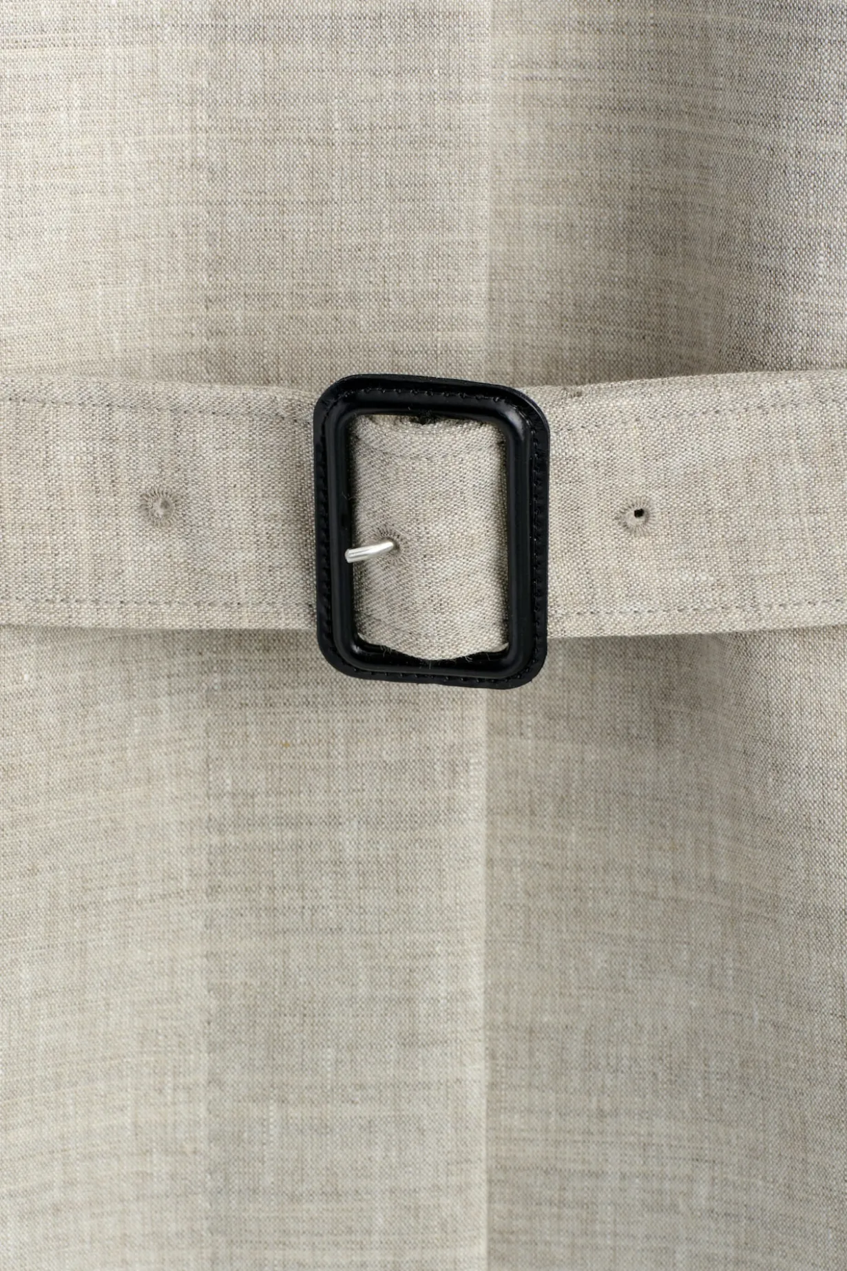 LINEN-WOOL LONG TRENCH COAT