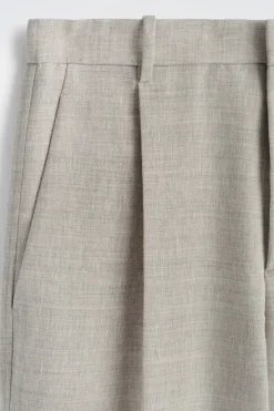 LINEN-WOOL RELAXED-FIT BARREL-LEG PANTS