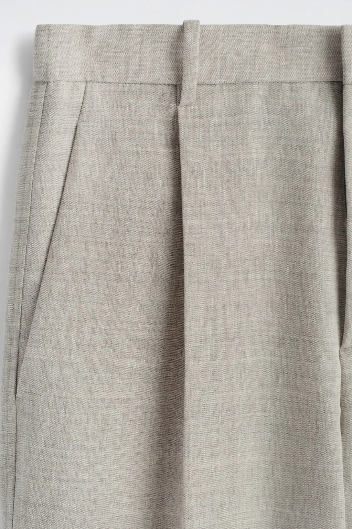 LINEN-WOOL RELAXED-FIT BARREL-LEG PANTS