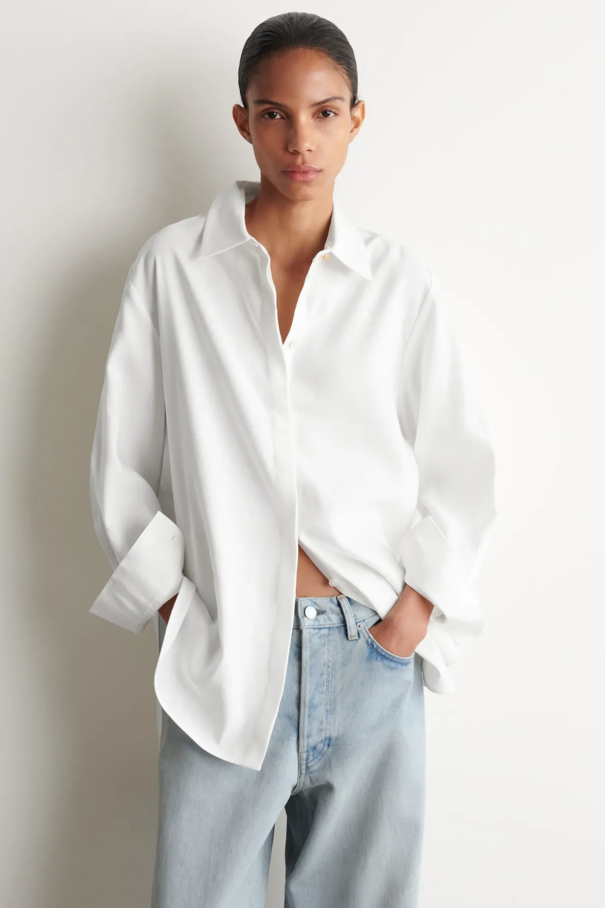 LONGLINE LINEN SHIRT