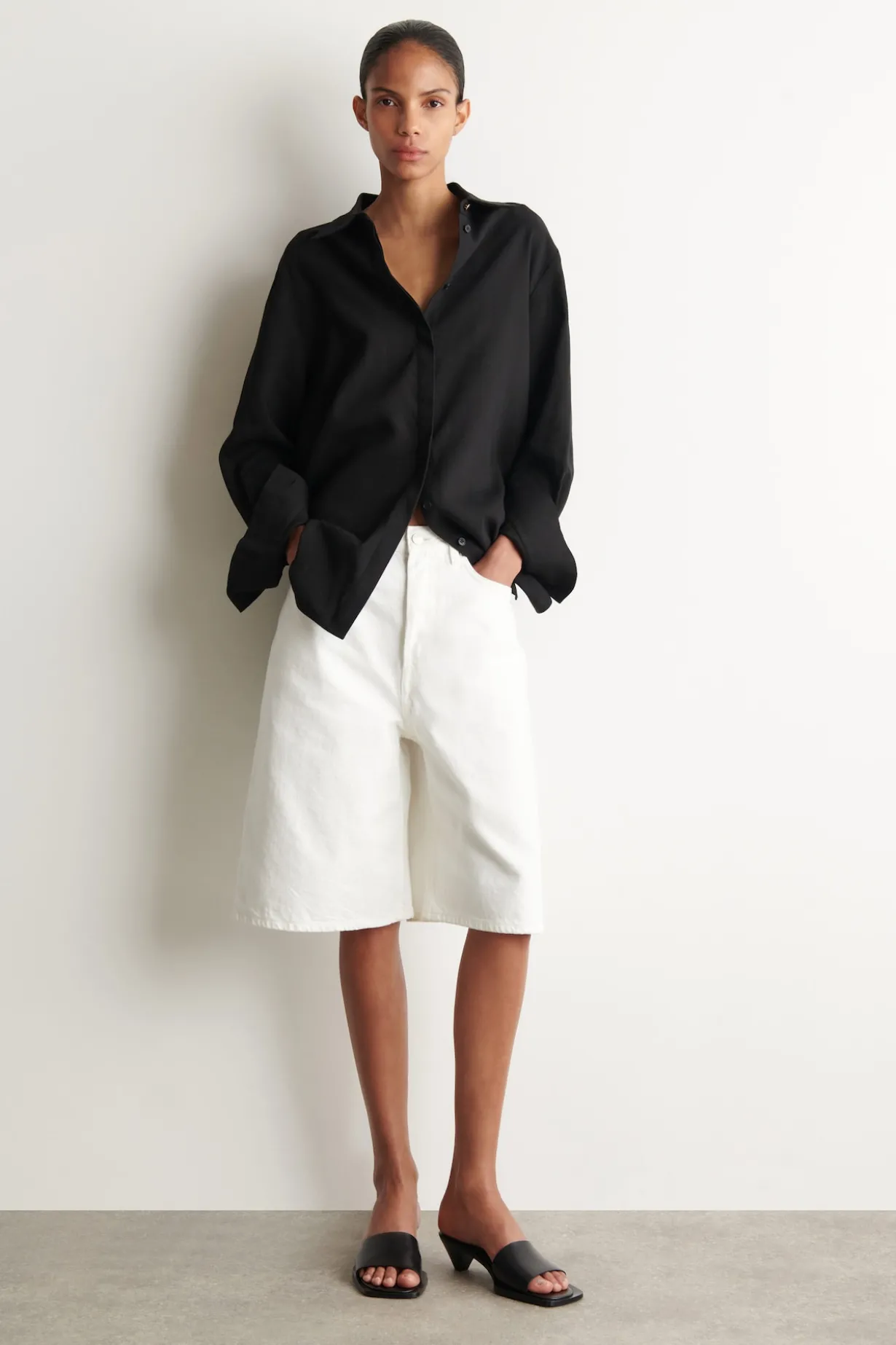 LONGLINE LINEN SHIRT
