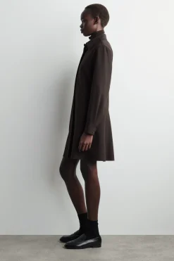 LONG-SLEEVED MINI SHIRT DRESS