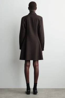 LONG-SLEEVED MINI SHIRT DRESS