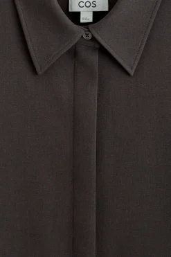 LONG-SLEEVED MINI SHIRT DRESS