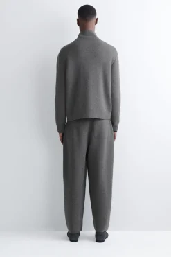MERINO WOOL BARREL-LEG JOGGERS