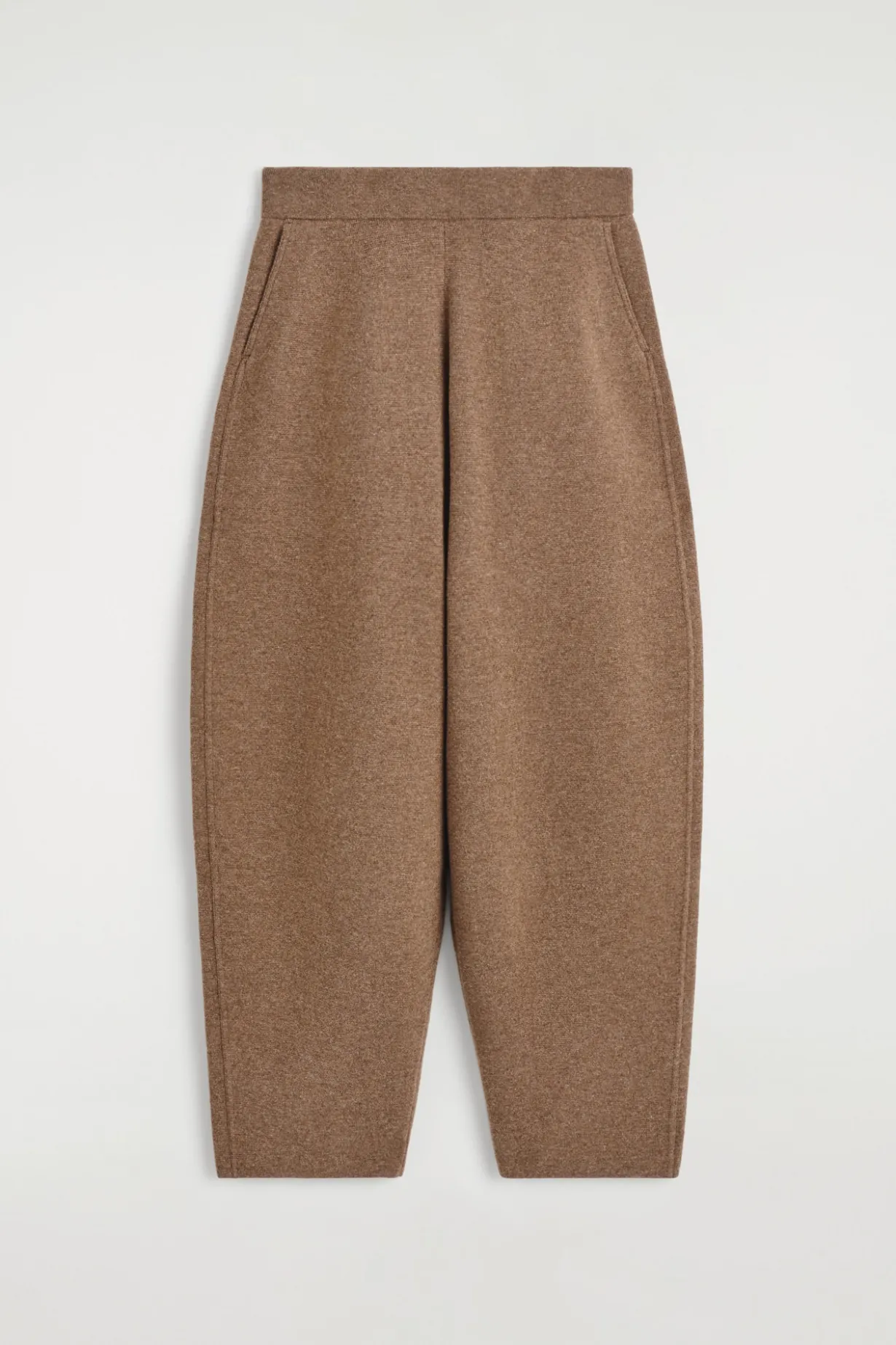 MERINO WOOL BARREL-LEG PANTS