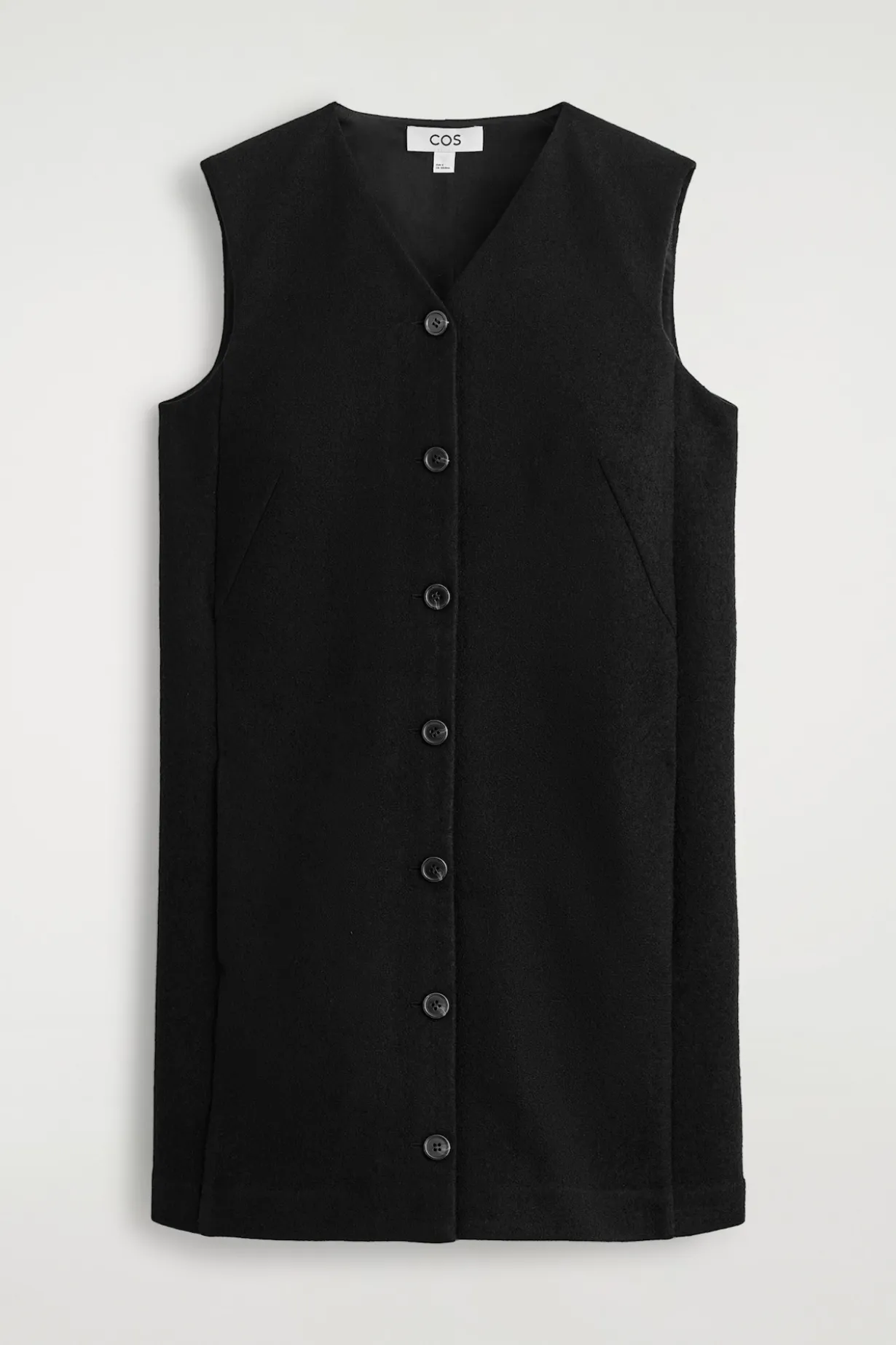 MERINO WOOL BUTTONED SHIFT MINI DRESS