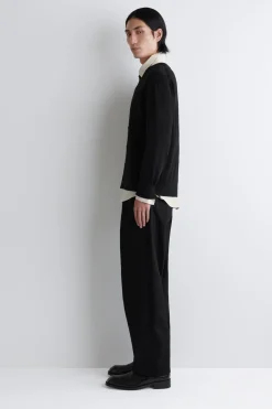 MERINO WOOL CREW-NECK CARDIGAN