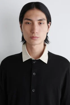 MERINO WOOL CREW-NECK CARDIGAN