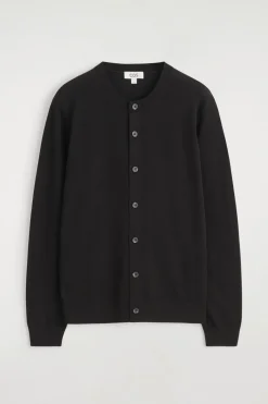 MERINO WOOL CREW-NECK CARDIGAN