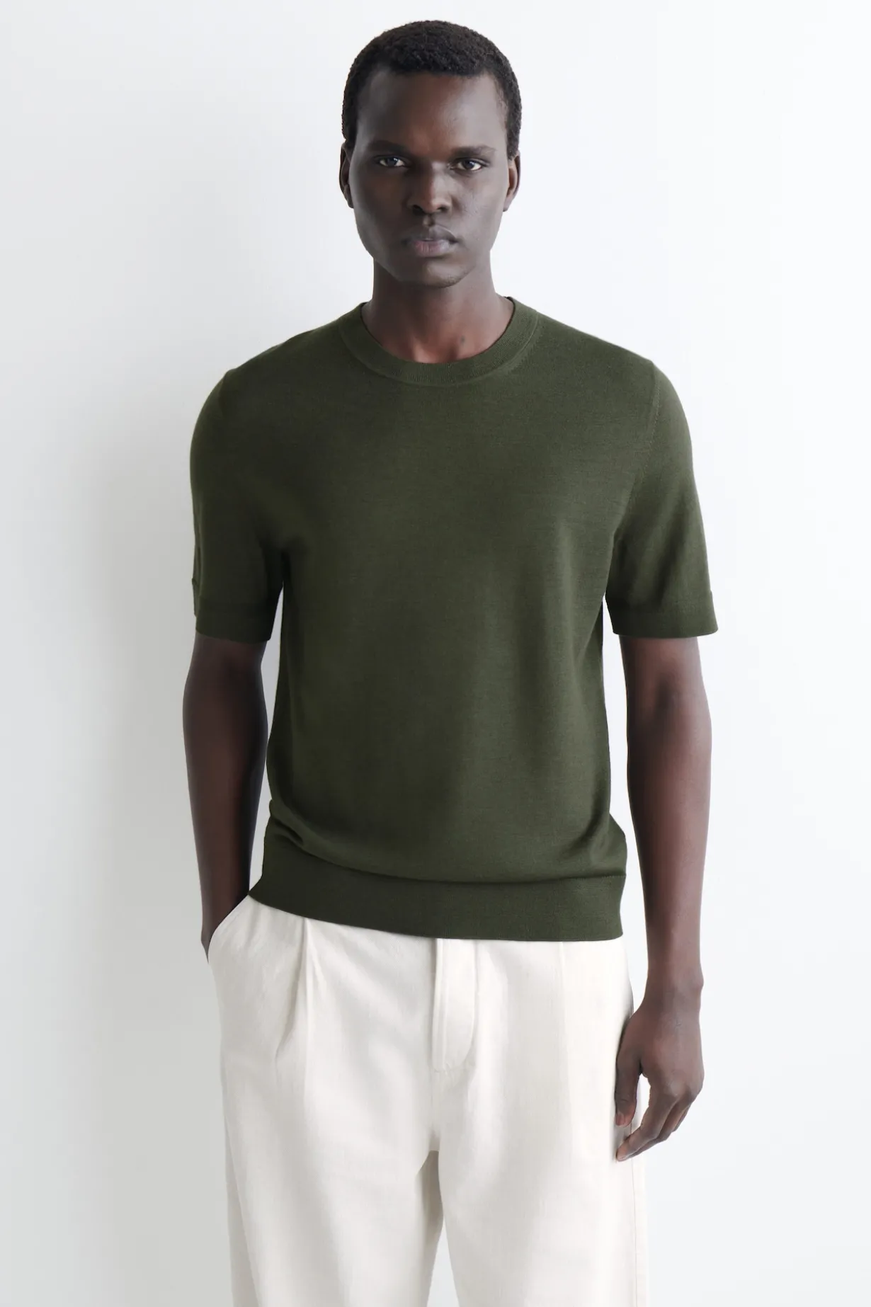 MERINO WOOL KNITTED T-SHIRT