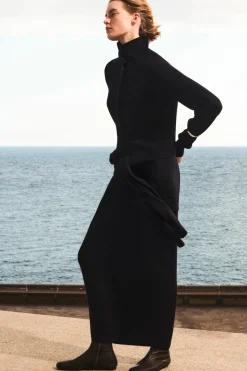 MERINO WOOL MOCK-NECK CARDIGAN