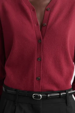 MERINO WOOL V-NECK CARDIGAN