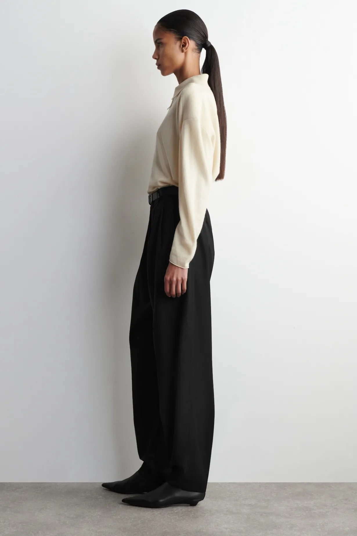 MERINO WOOL-YAK ZIP-UP POLO SHIRT