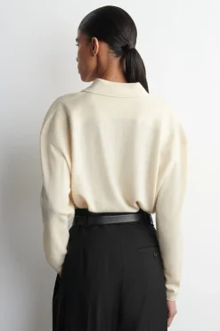 MERINO WOOL-YAK ZIP-UP POLO SHIRT