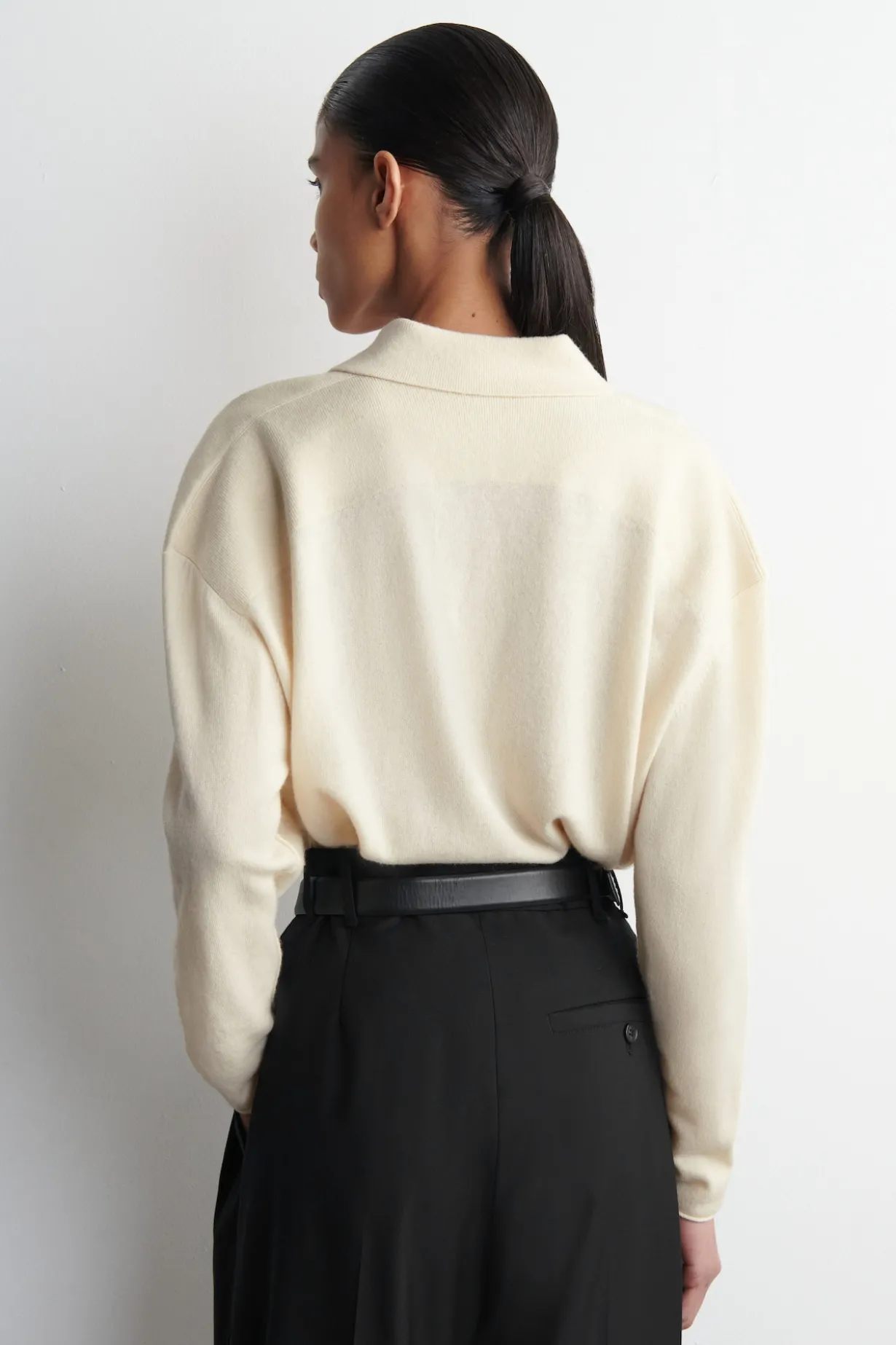 MERINO WOOL-YAK ZIP-UP POLO SHIRT
