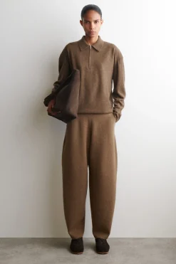 MERINO WOOL-YAK ZIP-UP POLO SHIRT