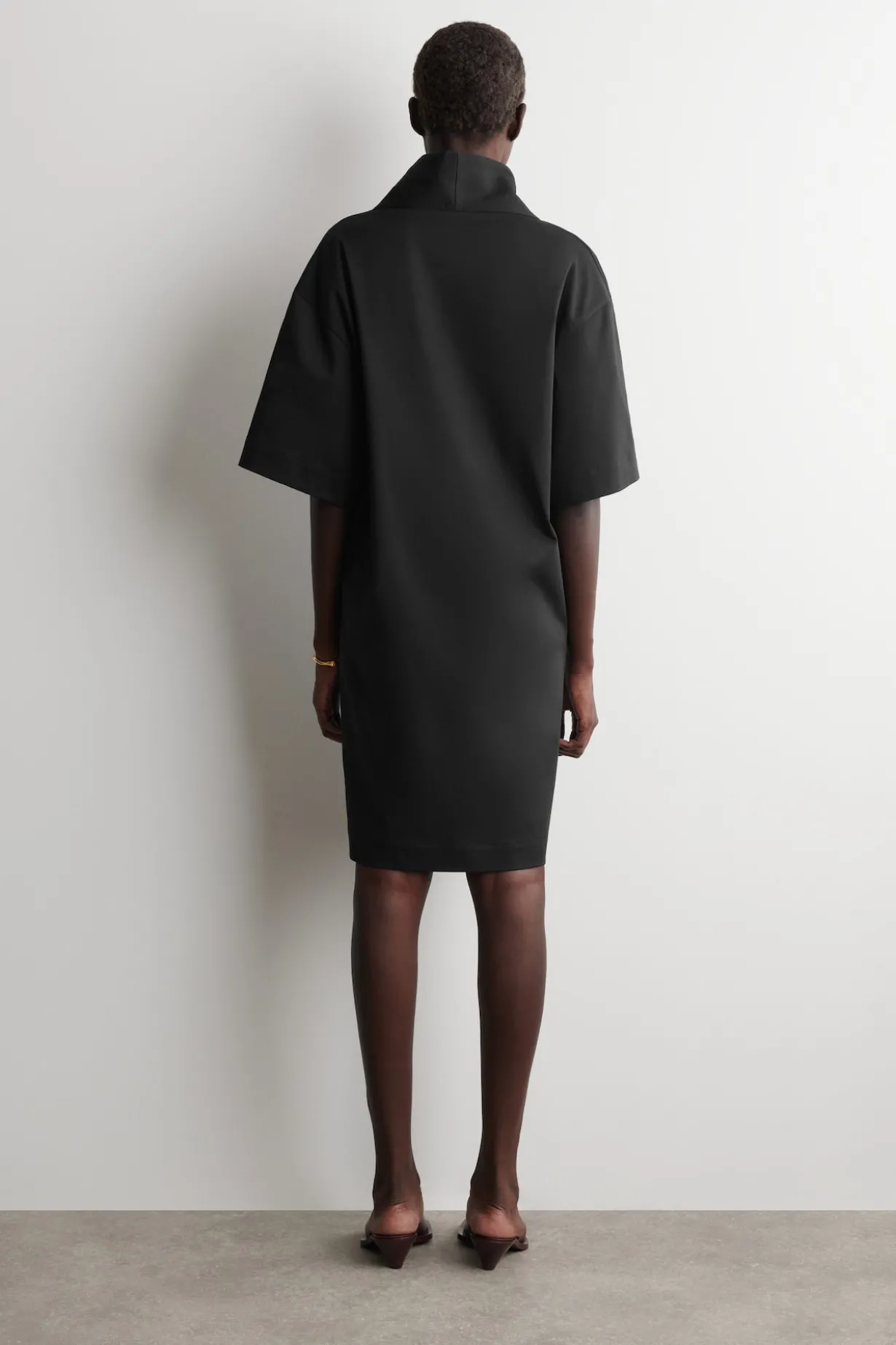 MOCK-NECK COCOON MINI DRESS