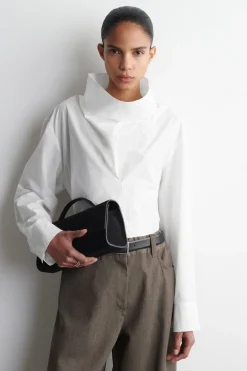 MOCK-NECK COTTON SHIRT