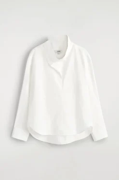 MOCK-NECK COTTON SHIRT