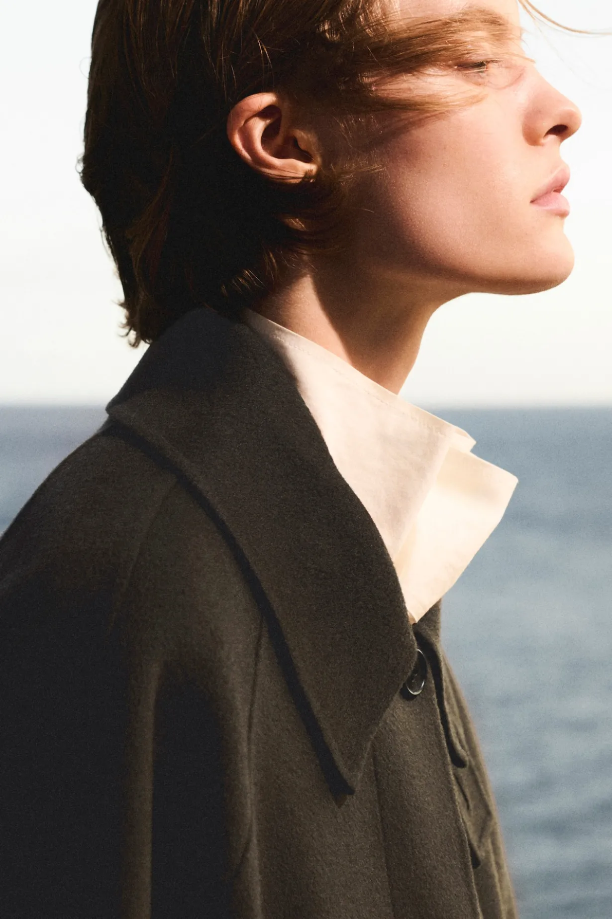 MOCK-NECK COTTON SHIRT