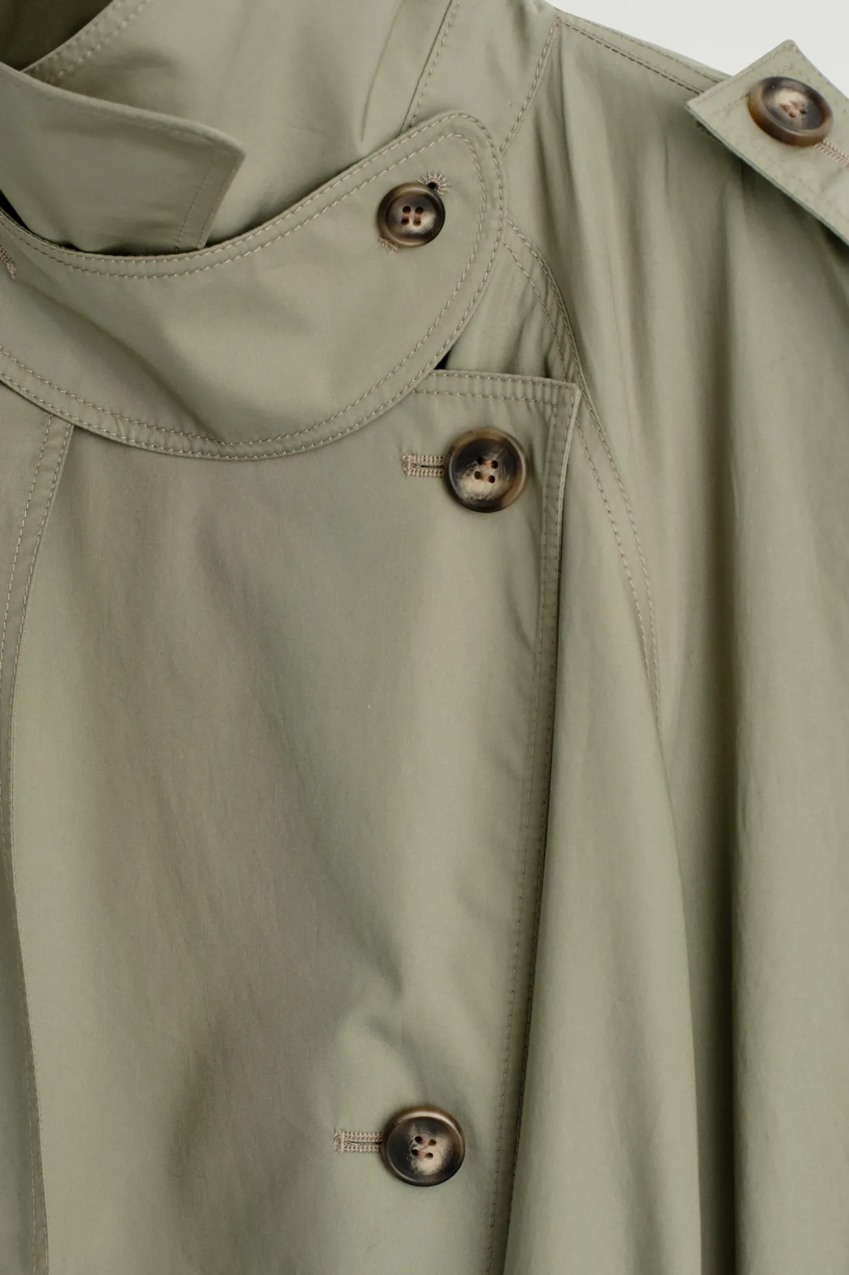 mock-NECK COTTON TRENCH COAT