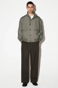 MOCK-NECK TWILL BLOUSON JACKET