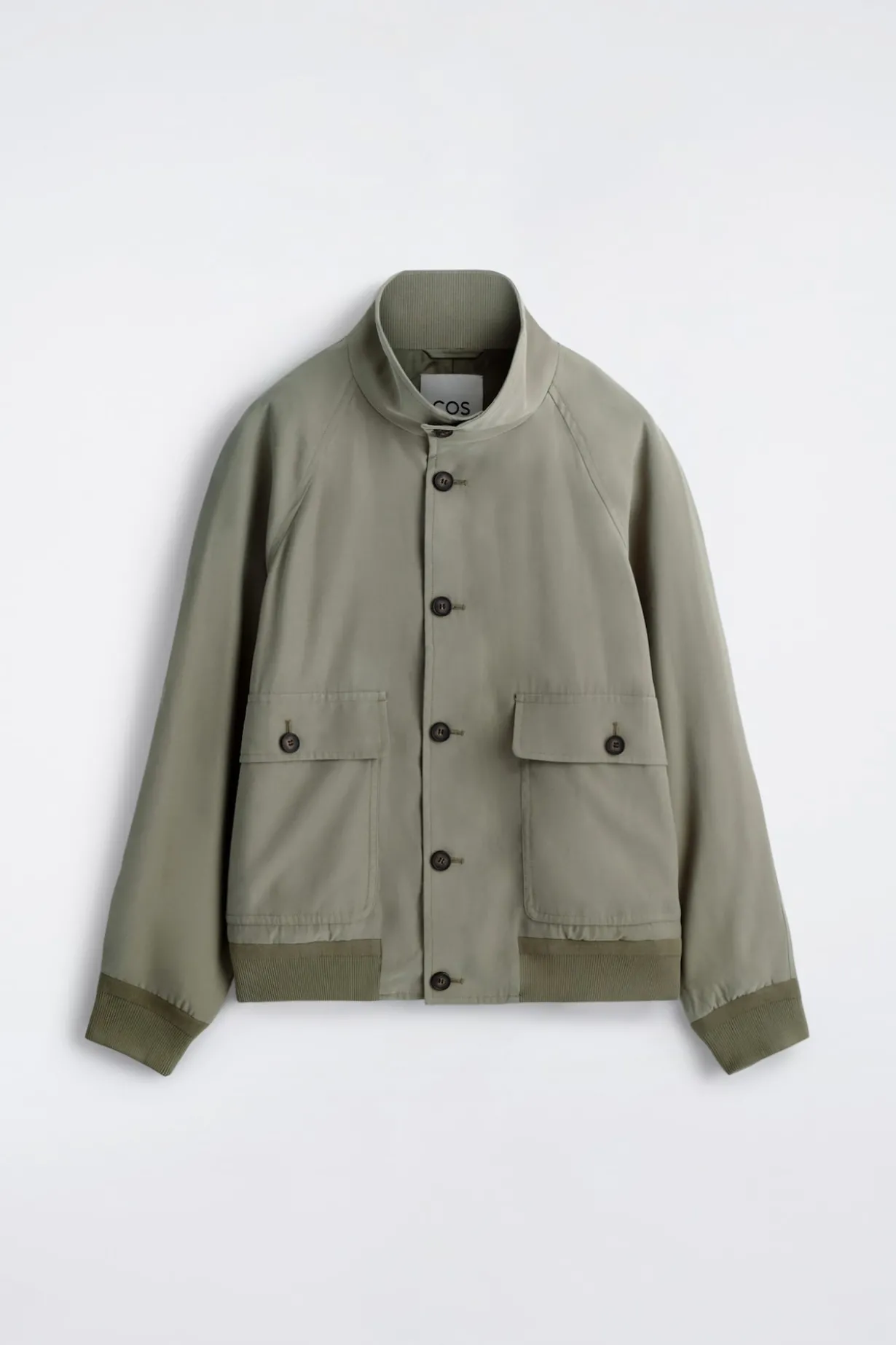 MOCK-NECK TWILL BLOUSON JACKET