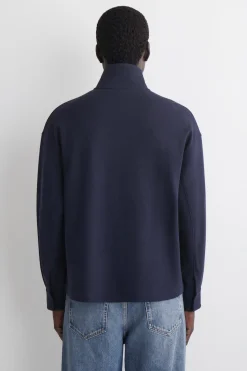 MOCK-NECK ZIP-UP SWEATSHIRT