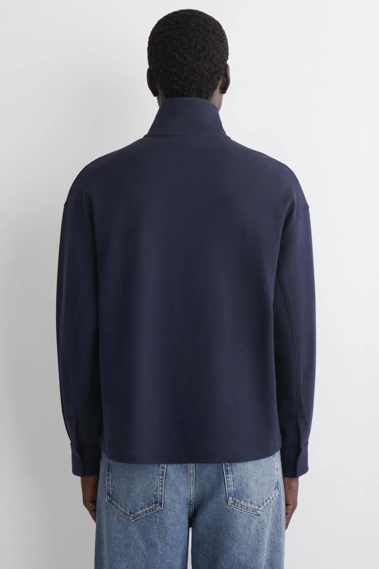 MOCK-NECK ZIP-UP SWEATSHIRT