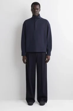 MOCK-NECK ZIP-UP SWEATSHIRT