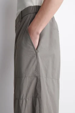 NYLON BARREL-LEG RELAXED-FIT PANTS