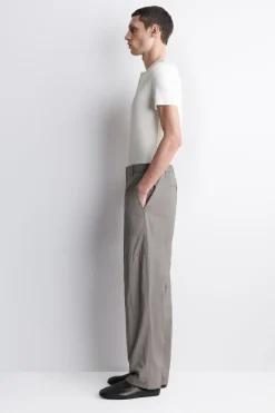 NYLON BARREL-LEG RELAXED-FIT PANTS