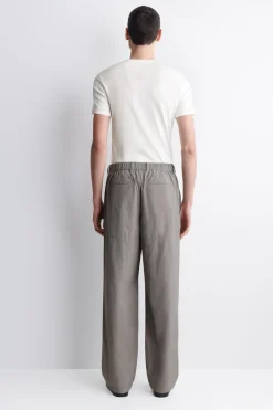 NYLON BARREL-LEG RELAXED-FIT PANTS