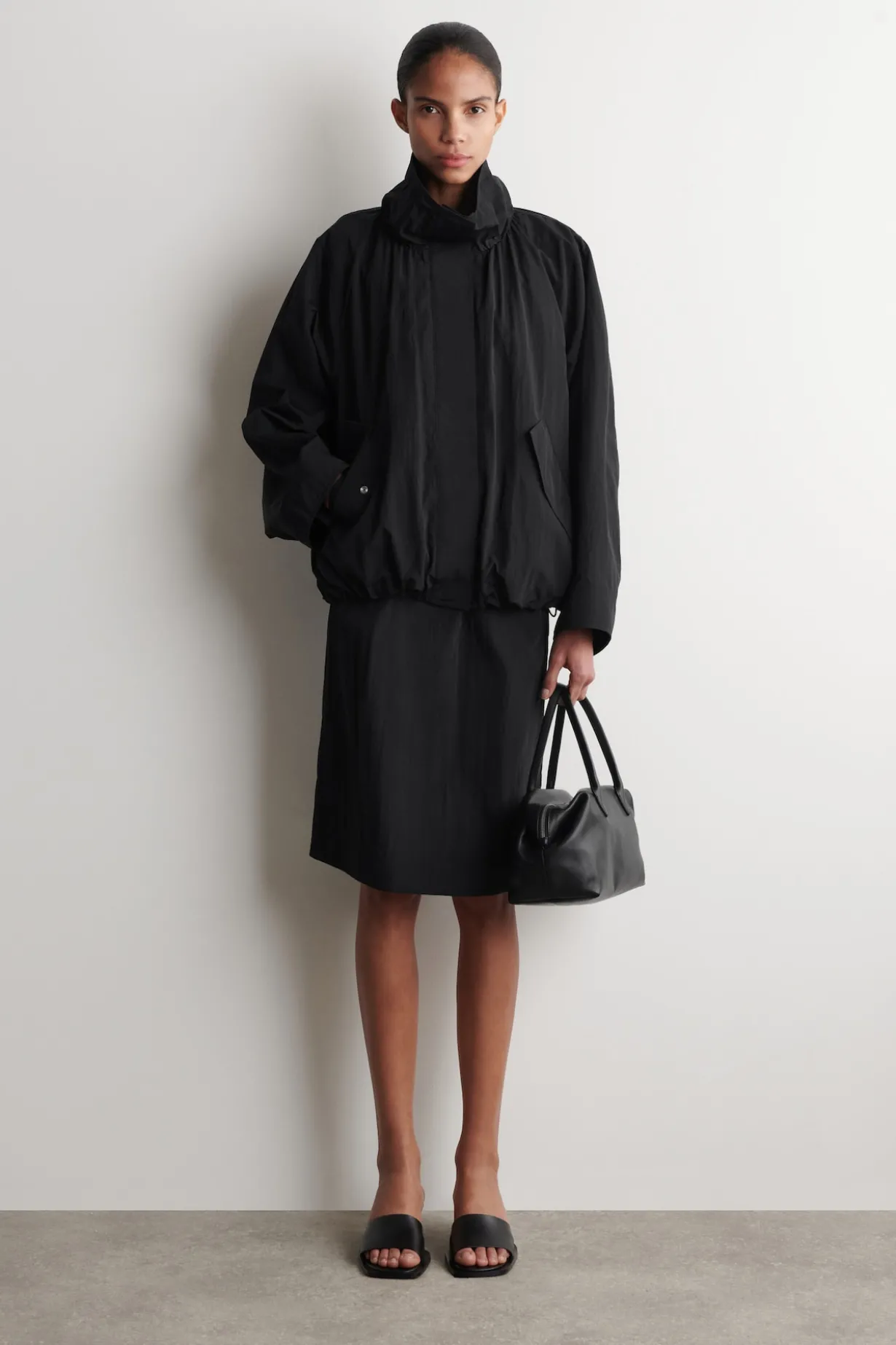 NYLON mock-NECK JACKET
