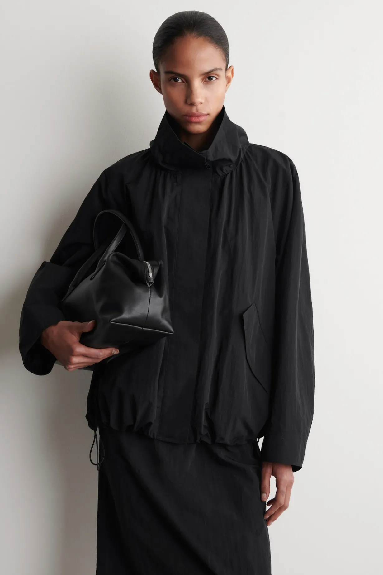 NYLON mock-NECK JACKET