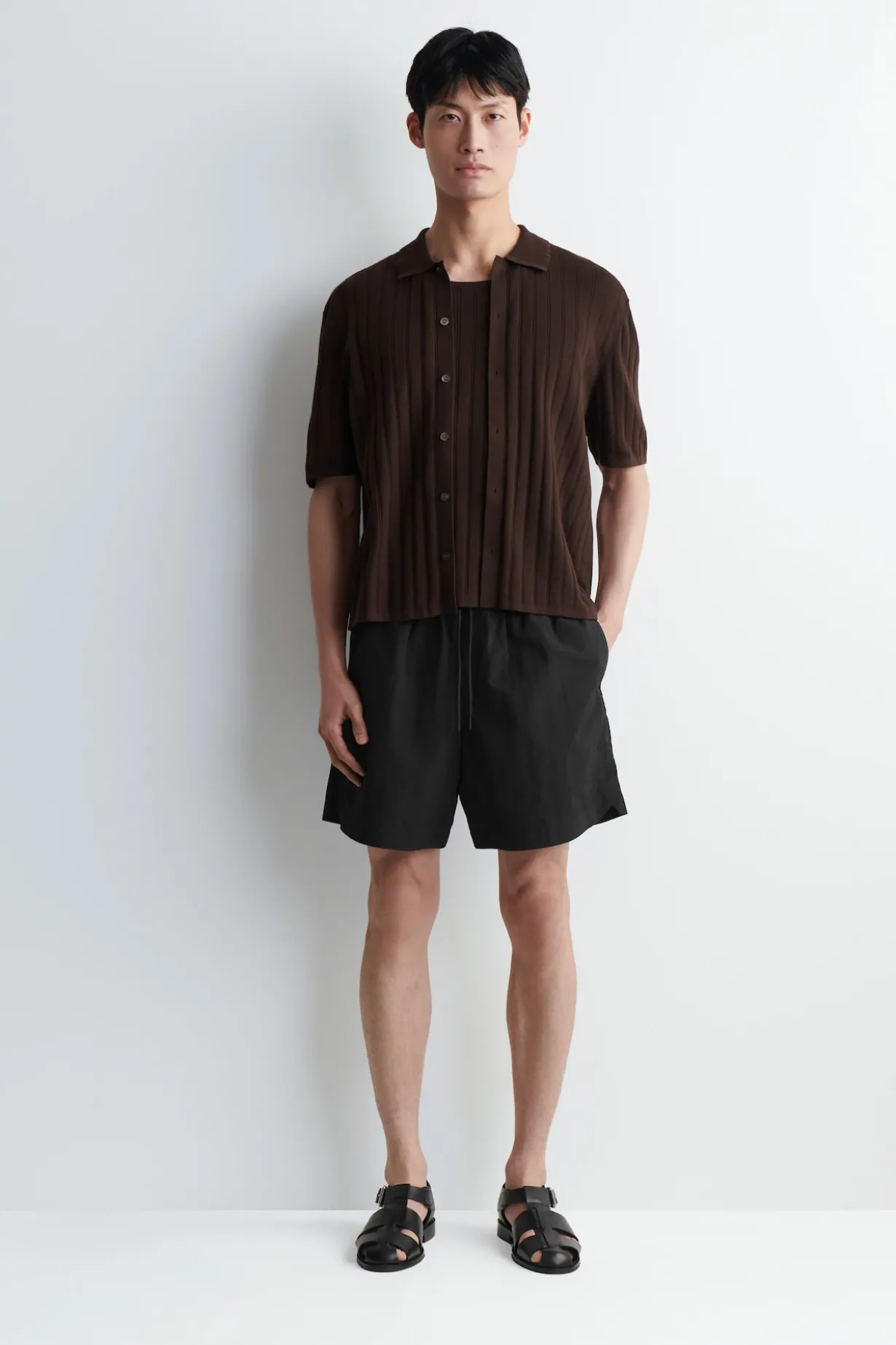 NYLON WIDE-LEG DRAWSTRING SWIM SHORTS