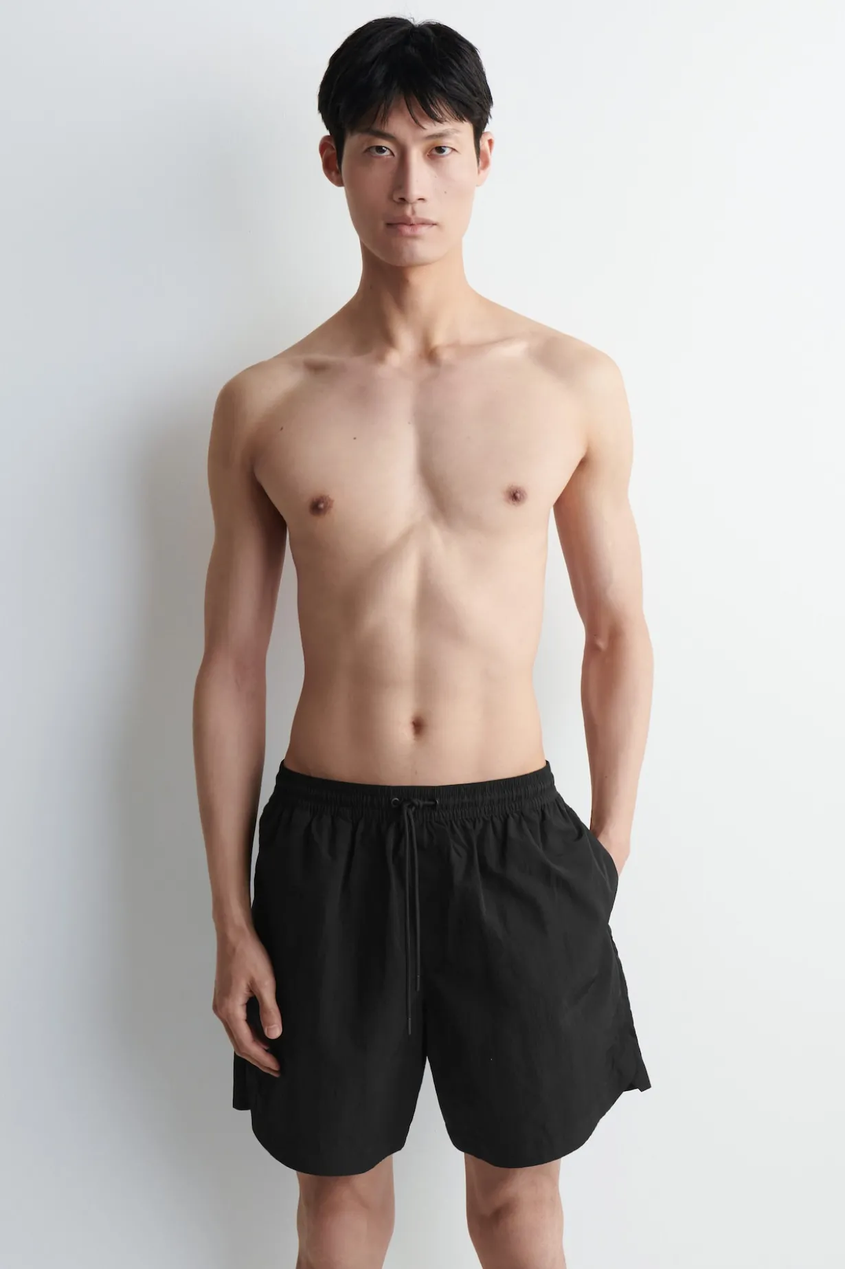 NYLON WIDE-LEG DRAWSTRING SWIM SHORTS