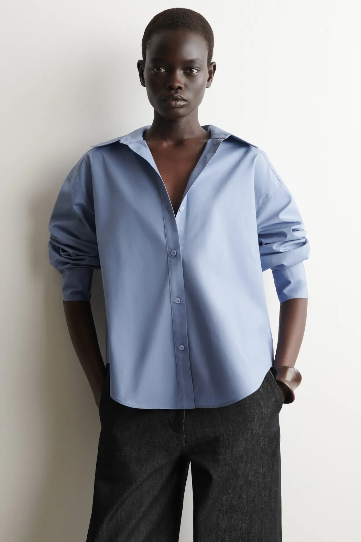 OPEN-COLLAR COTTON SHIRT