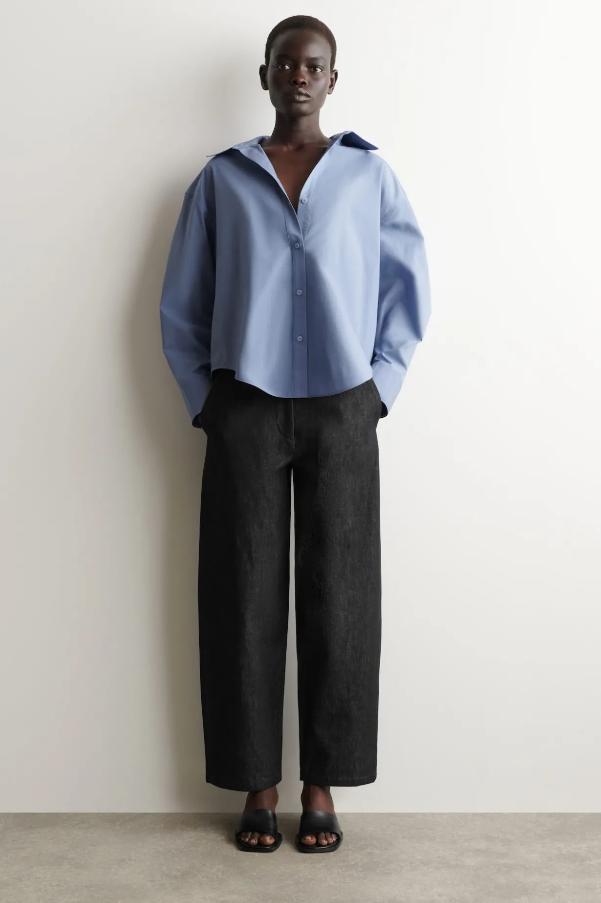 OPEN-COLLAR COTTON SHIRT