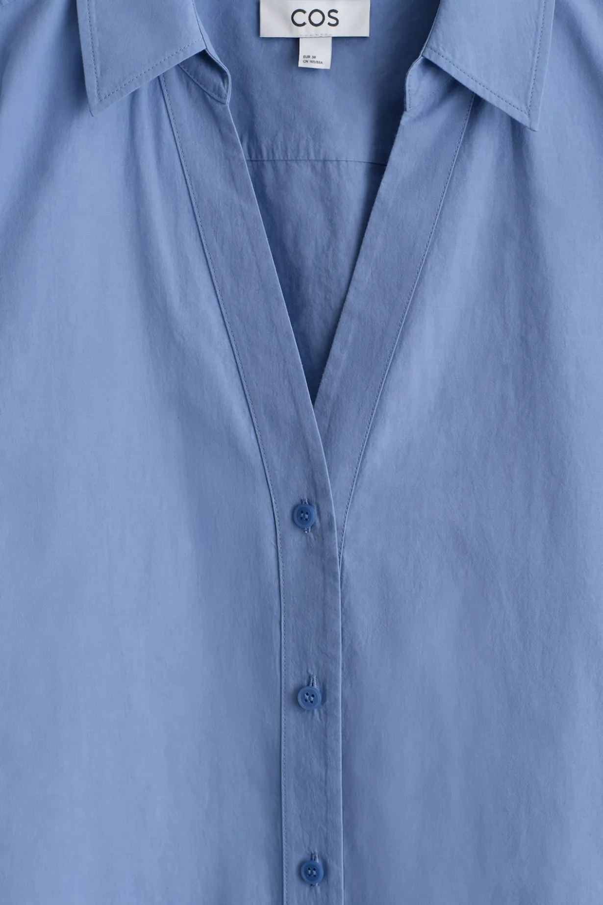 OPEN-COLLAR COTTON-POPLIN SHIRT